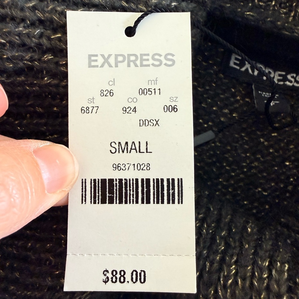 Express charcoal gray cowl neck dolman sleeve tunic sweater Size S NWT - Picture 5 of 7